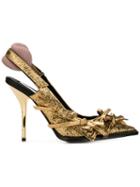 Nº21 Ribbon Pumps - Gold