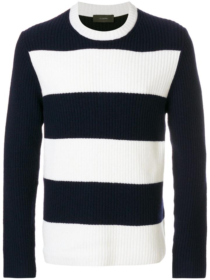 Joseph Striped Crew Neck Jumper - Blue