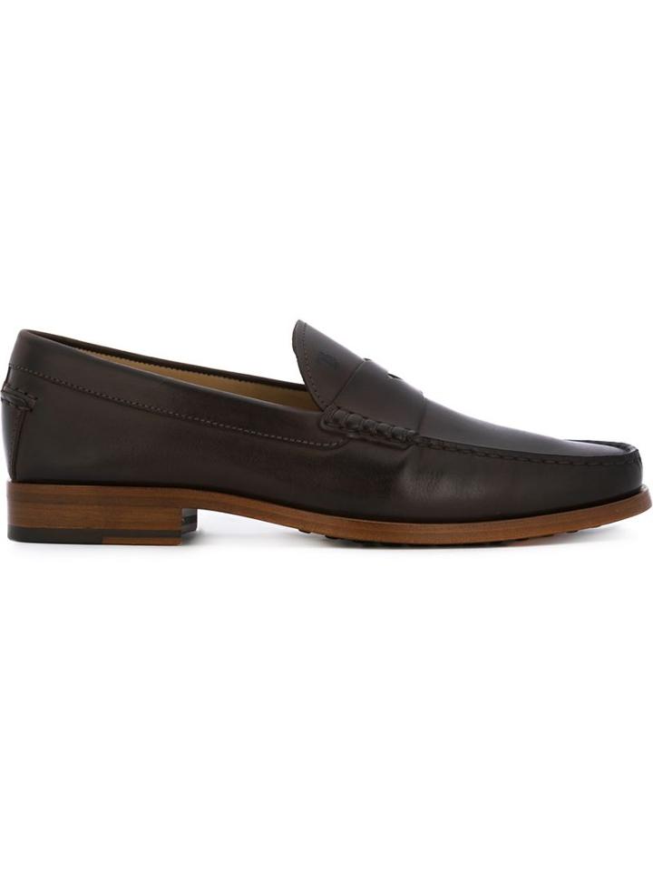 Tod S Classic Loafers, Men's, Size: 8, Brown, Leather/rubber