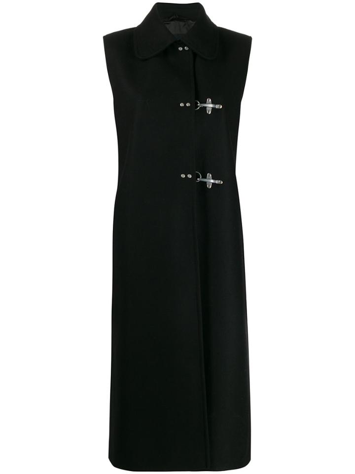Fay Textured Sleeveless Coat - Black