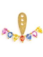 Yvonne Léon 18k Gold And Rainbow Sapphire Lobe Earring