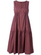 Odeeh Sleeveless Tier Dress, Women's, Size: 38, Red, Cotton