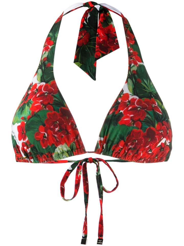 Dolce & Gabbana Floral Print Bikini - Red