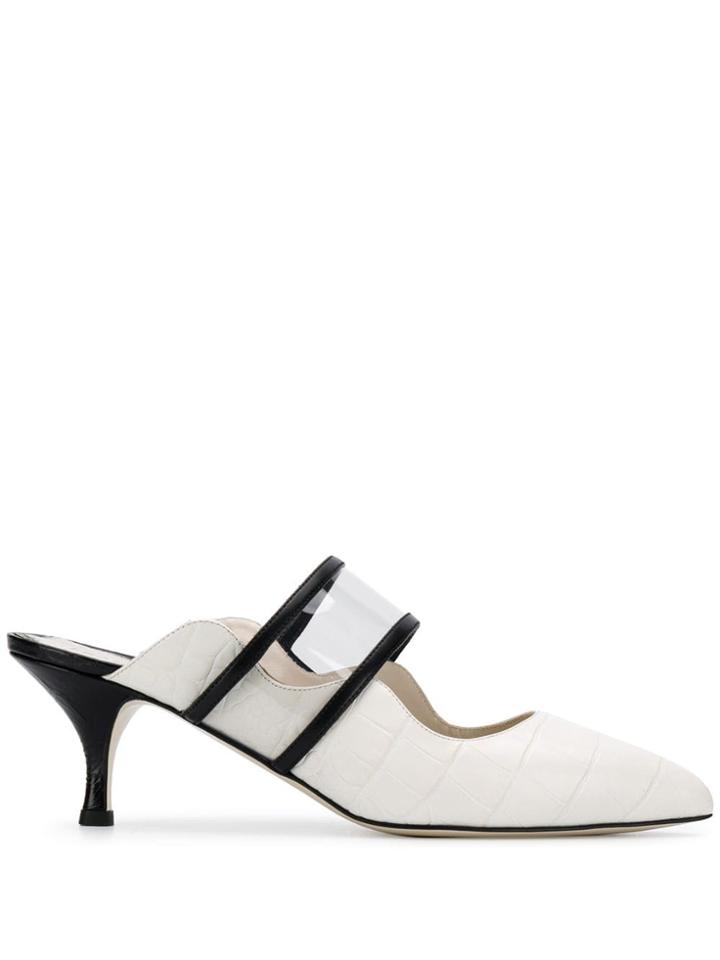 Francesca Bellavita Pointed Tip Mules - White
