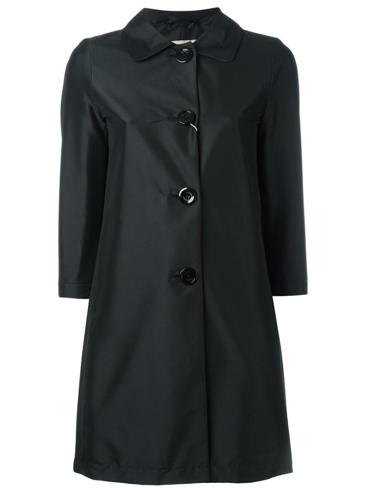 Herno Three-quarters Sleeve Coat, Women's, Size: 44, Black, Polyester/polyamide/spandex/elastane