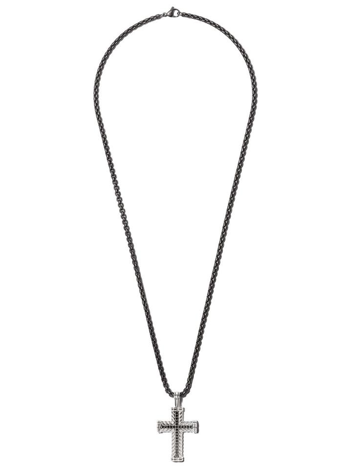 David Yurman Chevron Cross Black Diamond Pendant - Ssabd
