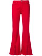 Federica Tosi Slit Front Bootcut Jeans - Red
