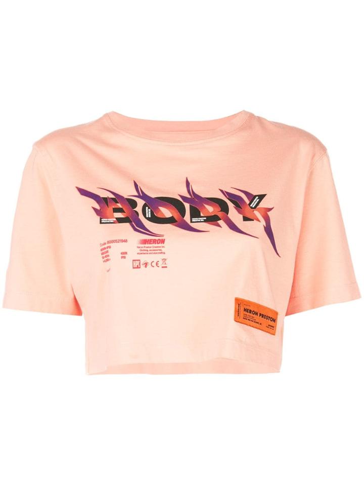 Heron Preston Printed Crop T-shirt - Orange