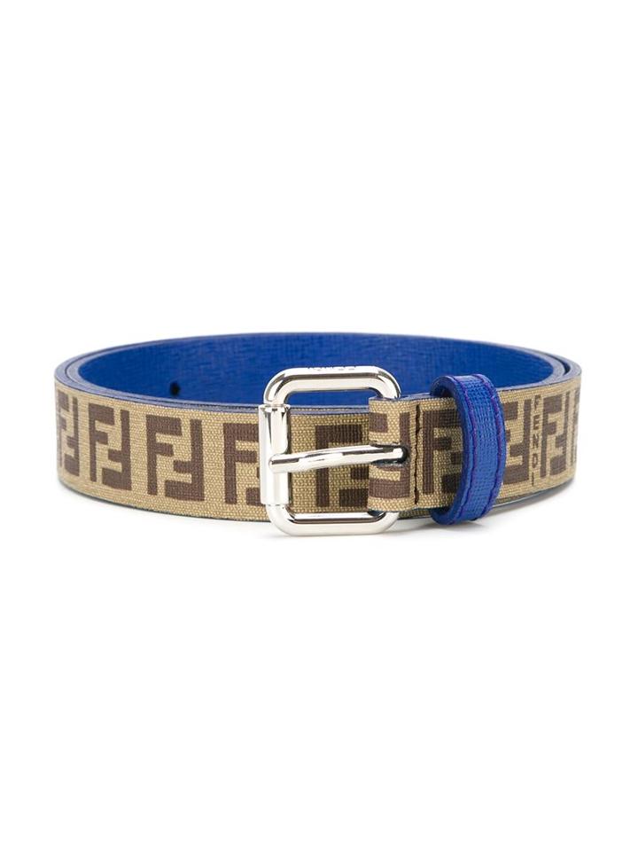 Fendi Kids Ff Logo Belt, Boy's, Size: 8 Yrs, Blue