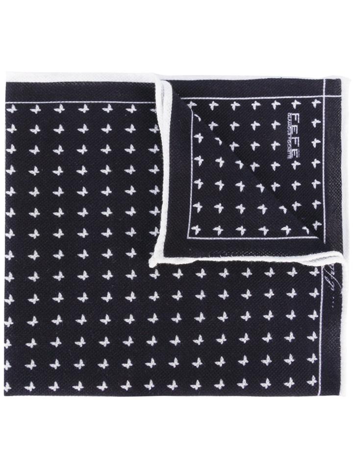 Fefè Dots Print Pocket Square - Blue