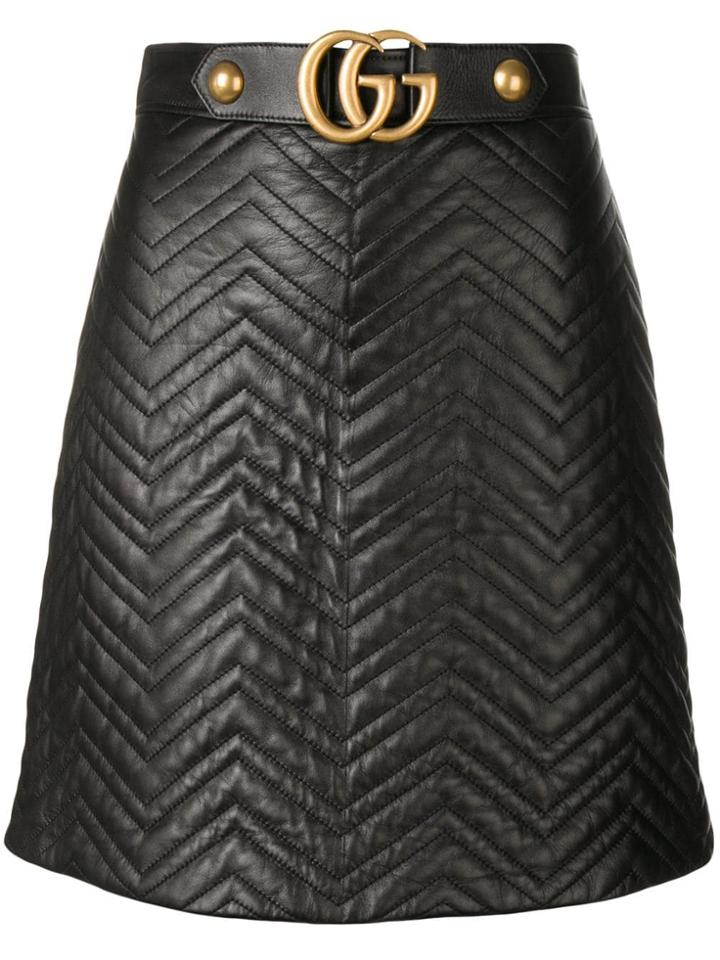 Gucci Gg Logo Mini Skirt - Black