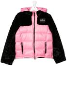 Gaelle Paris Kids Teen Faux-fur Panel Quilted Jacket - Pink