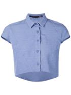 0dd. Cropped Shirt, Women's, Size: Large, Blue, Cotton