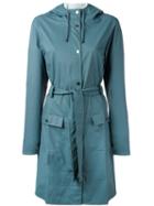 Rains - Belted Coat - Women - Polyester/polyurethane - Xs, Blue, Polyester/polyurethane