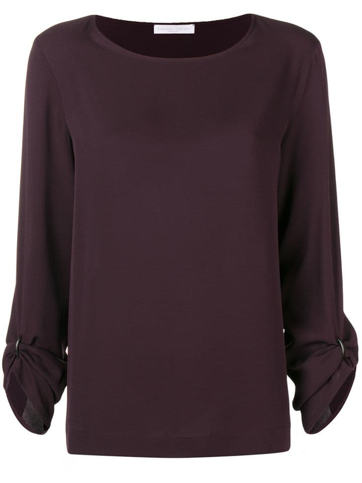 Fabiana Filippi Rolled Up Sleeves Blouse - Pink & Purple