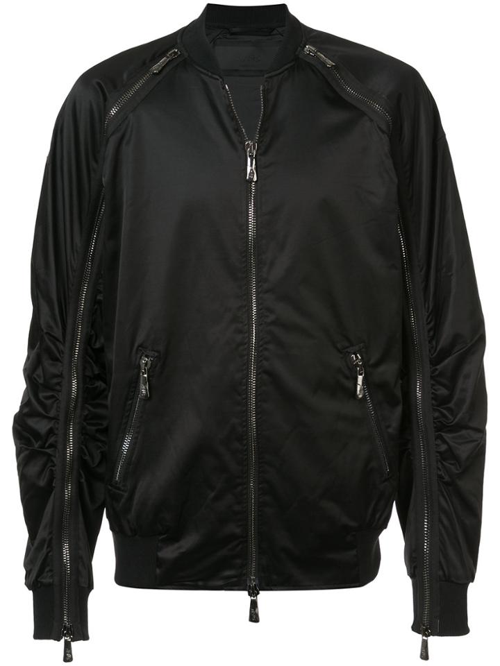 Rh45 Zip Detail Bomber Jacket - Black