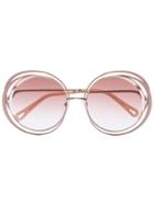 Chloé Eyewear Oversized Round Sunglasses - Neutrals