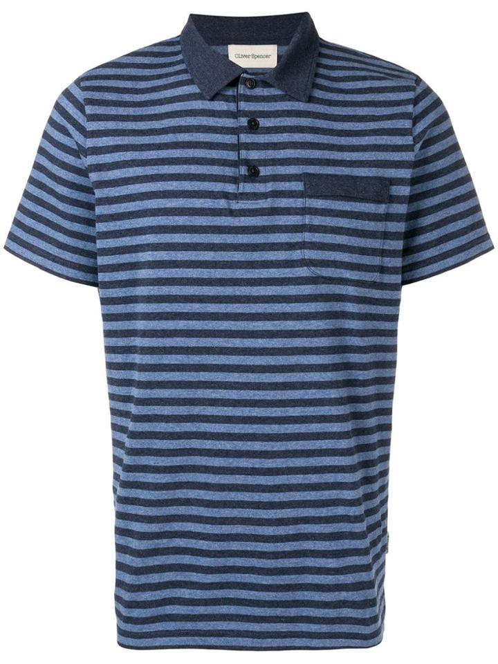 Oliver Spencer Dunmore Striped Polo Shirt - Blue