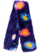 Ps By Paul Smith Faux Fur Circle Print Scarf - Blue