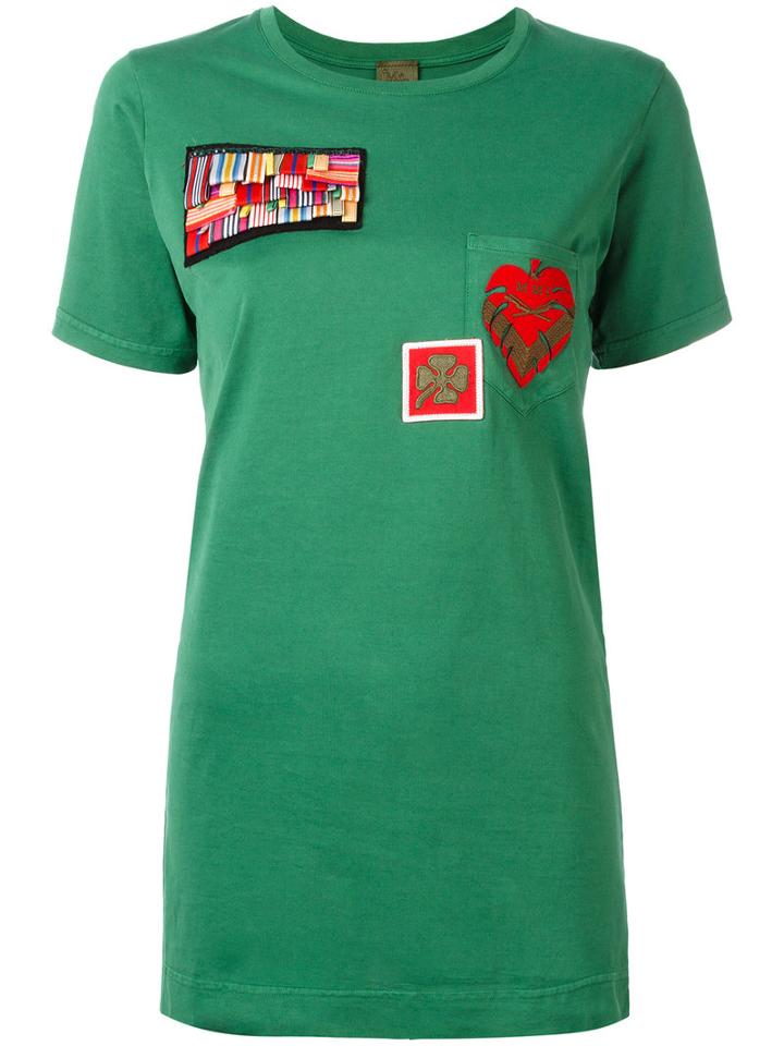 Mr & Mrs Italy Multipatch T-shirt, Women's, Size: 42, Green, Cotton