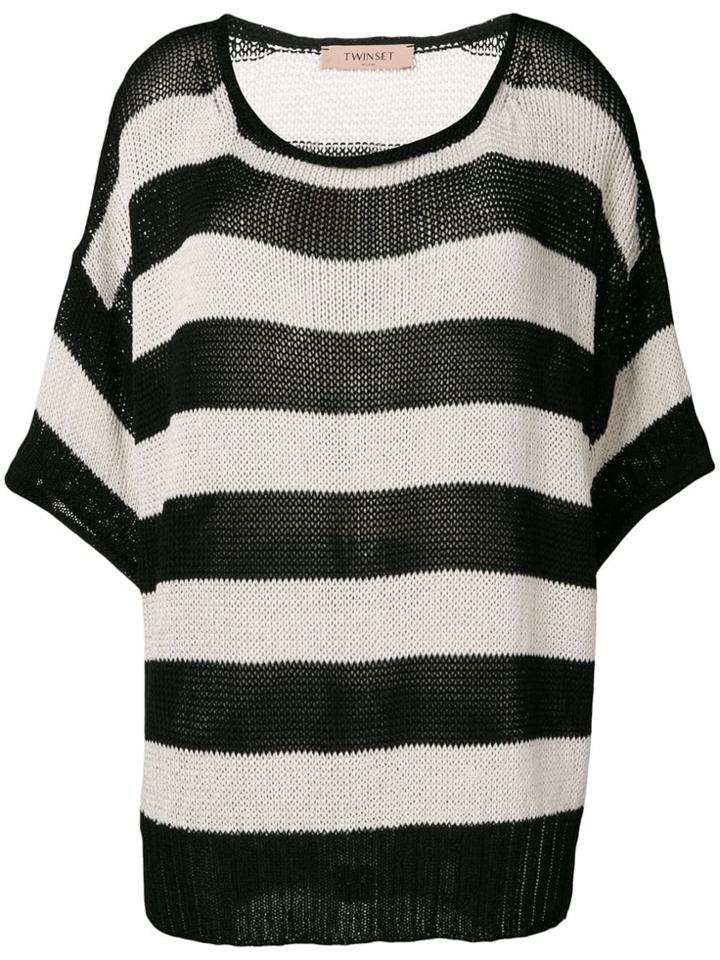 Twin-set Two Tone Knitted Top - Neutrals