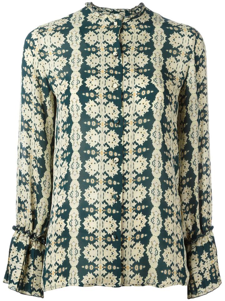 Etro - Printed Blouse - Women - Silk - 42, Green, Silk