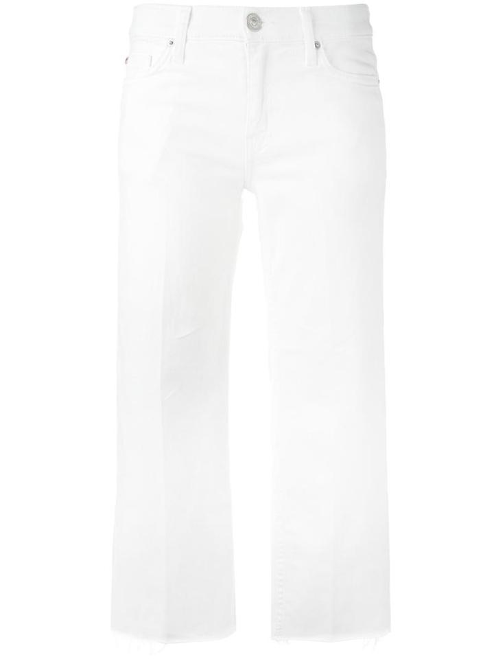 Hudson Raw Edge Cropped Jeans, Women's, Size: 26, White, Cotton/spandex/elastane