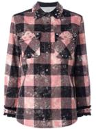 Coach Checked Studded Shirt Jacket, Women's, Size: 2, Black, Cotton/leather/viscose