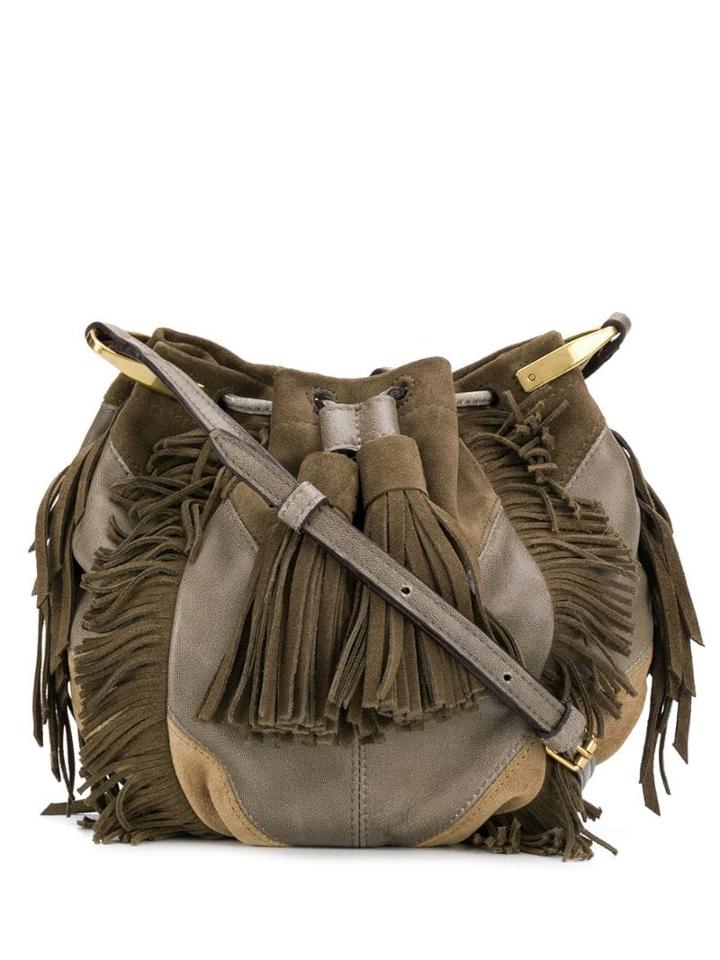 Isabel Marant Fringed Drawstring Crossbody Bag - Green