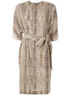 Gloria Coelho Belted Leopard Print Dress - Multicolour