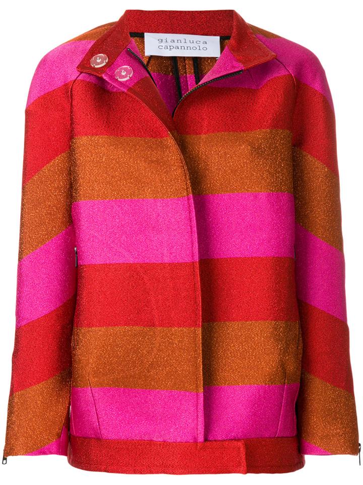 Gianluca Capannolo Striped Glitter Jacket - Pink & Purple