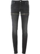 Hood By Air Zip Detail Skinny Jeans, Women's, Size: 27, Black, Cotton/spandex/elastane