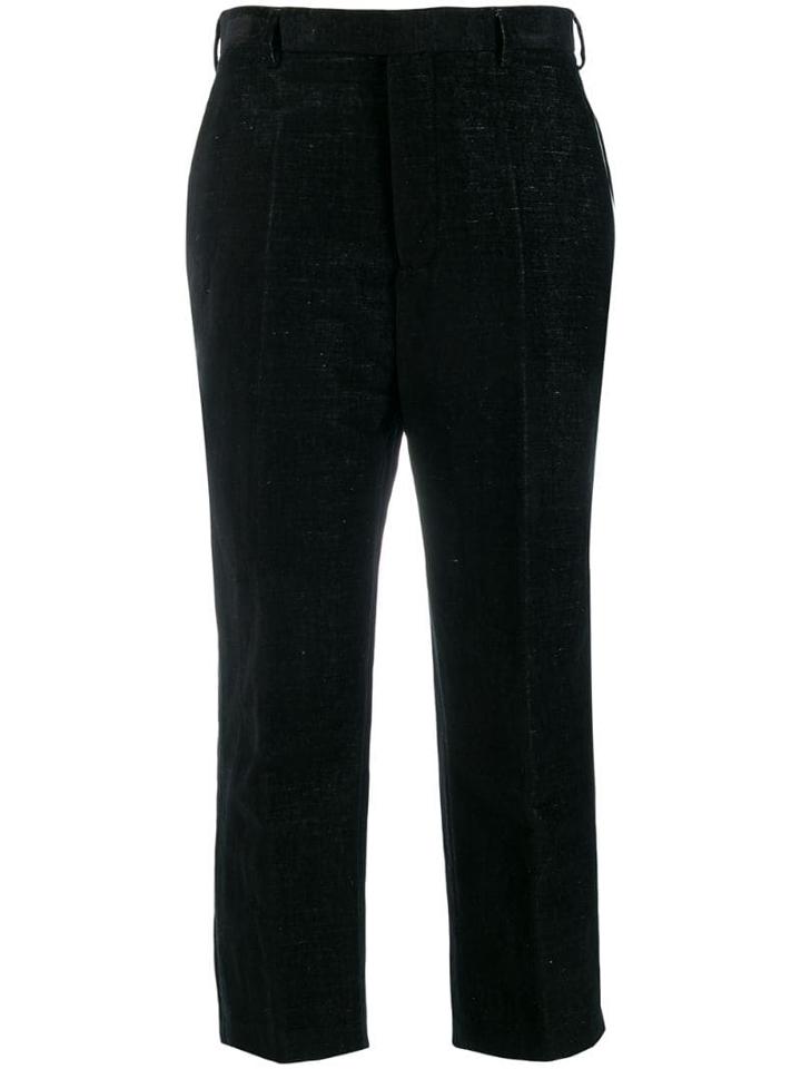Rick Owens Pintuck Cropped Trousers - Black