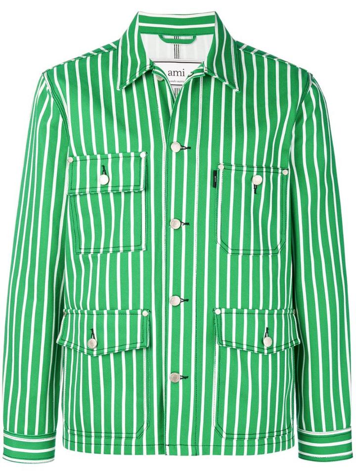 Ami Paris Worker Denim Jacket - Green