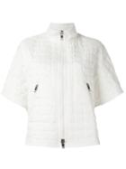 Ermanno Scervino Short Sleeve Quilted Jacket, Women's, Size: 42, White, Polyester/polyamide