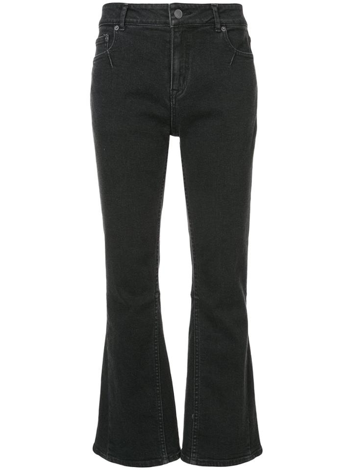 Julien David Cropped Flared Jeans - Black