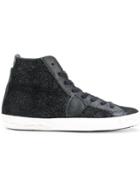 Philippe Model 'paris H D' Glitter Hi-top Sneakers - Black