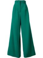 Natasha Zinko Wide-leg Trousers, Women's, Size: 40, Green, Wool