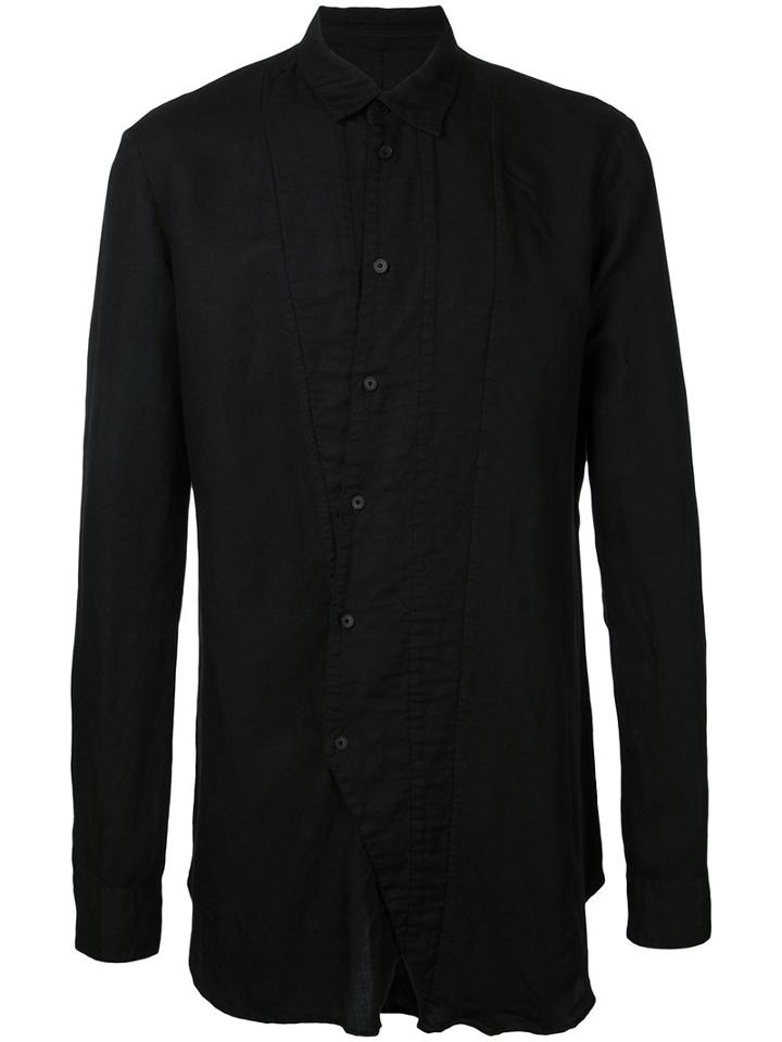 Julius - Asymmetric Buttoned Shirt - Men - Linen/flax/tencel - 3, Black, Linen/flax/tencel