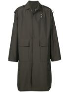 E. Tautz Military Style Long Coat - Green