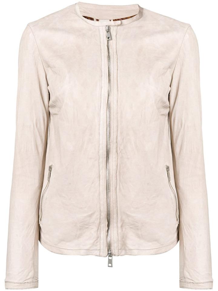 Giorgio Brato Slim Leather Jacket - Neutrals