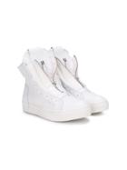 Cinzia Araia Kids Hi-top Zip Front Sneakers - White