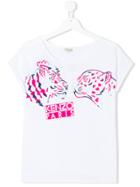 Kenzo Kids Tiger Logo Print T-shirt - White