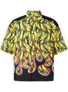 Prada Banana Flame Print Cotton Shirt - Black
