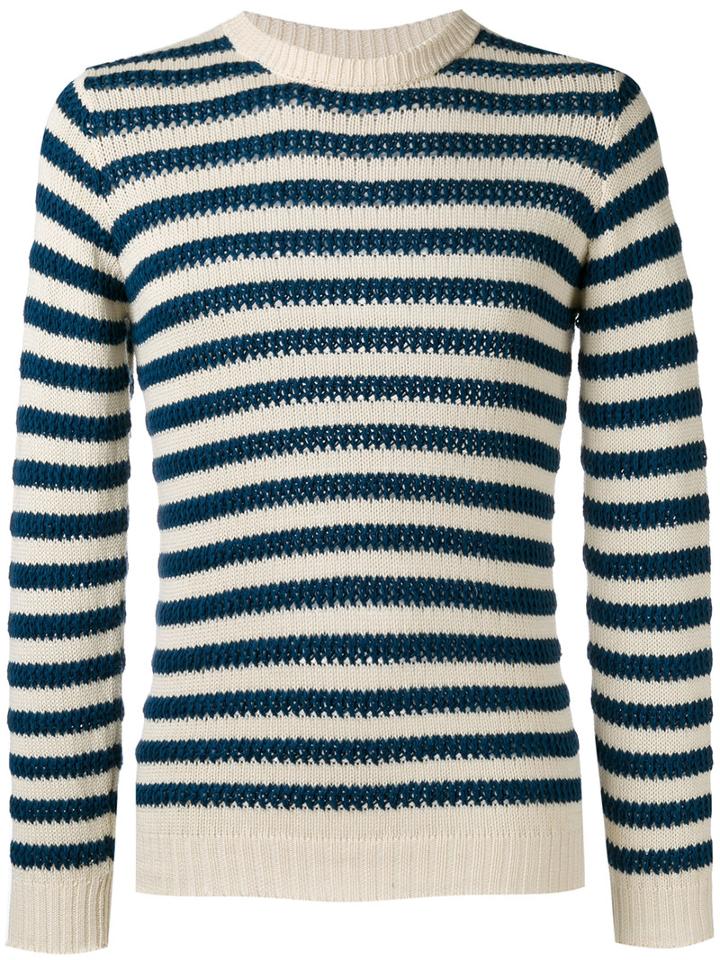 Nuur Striped Jumper, Men's, Size: 48, White, Cotton