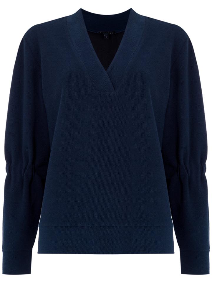 Alcaçuz Chenille Ruched Blouse - Blue