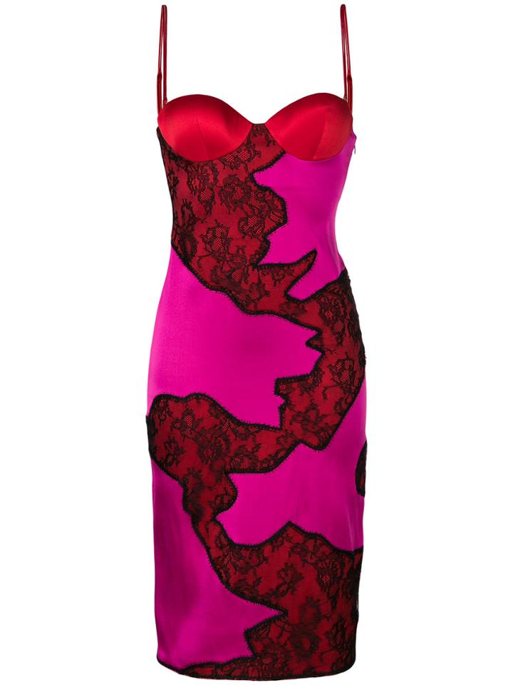 La Perla Lace Panel Fitted Dress - Multicolour