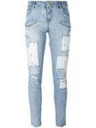 Pierre Balmain Ripped Skinny Jeans, Women's, Size: 30, Blue, Cotton/spandex/elastane