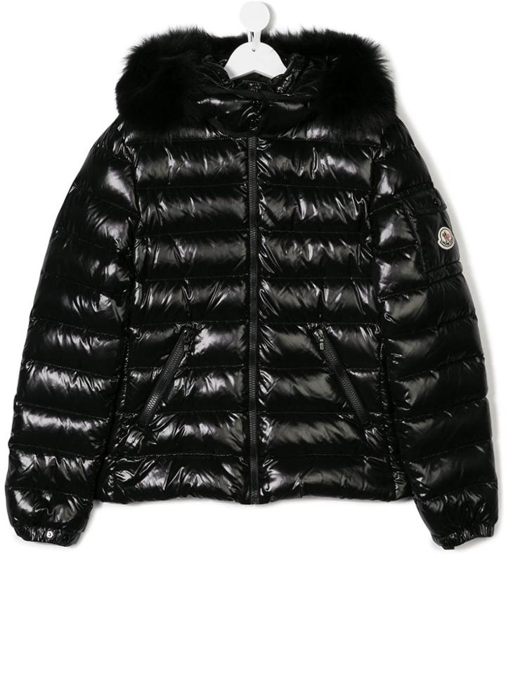 Moncler Kids Teen Varnished Down Jacket - Black