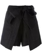 Msgm Wrap Skirt, Women's, Size: 40, Black, Cotton/linen/flax